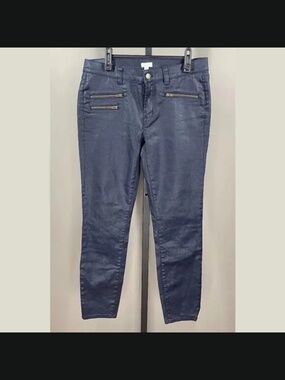 NEW J Crew Pants Womens 28 blue skinny preppy classic coated casual zip